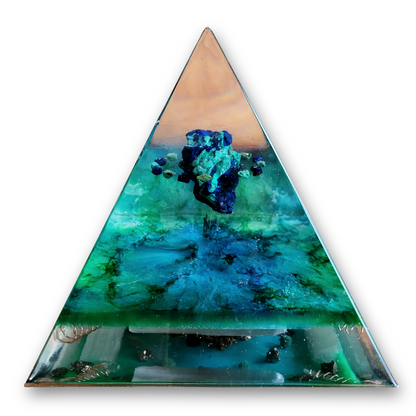 Positive Pyramid™ Malachiet & Azuriet Large - Bescherming, inzicht en hartkracht in één piramide