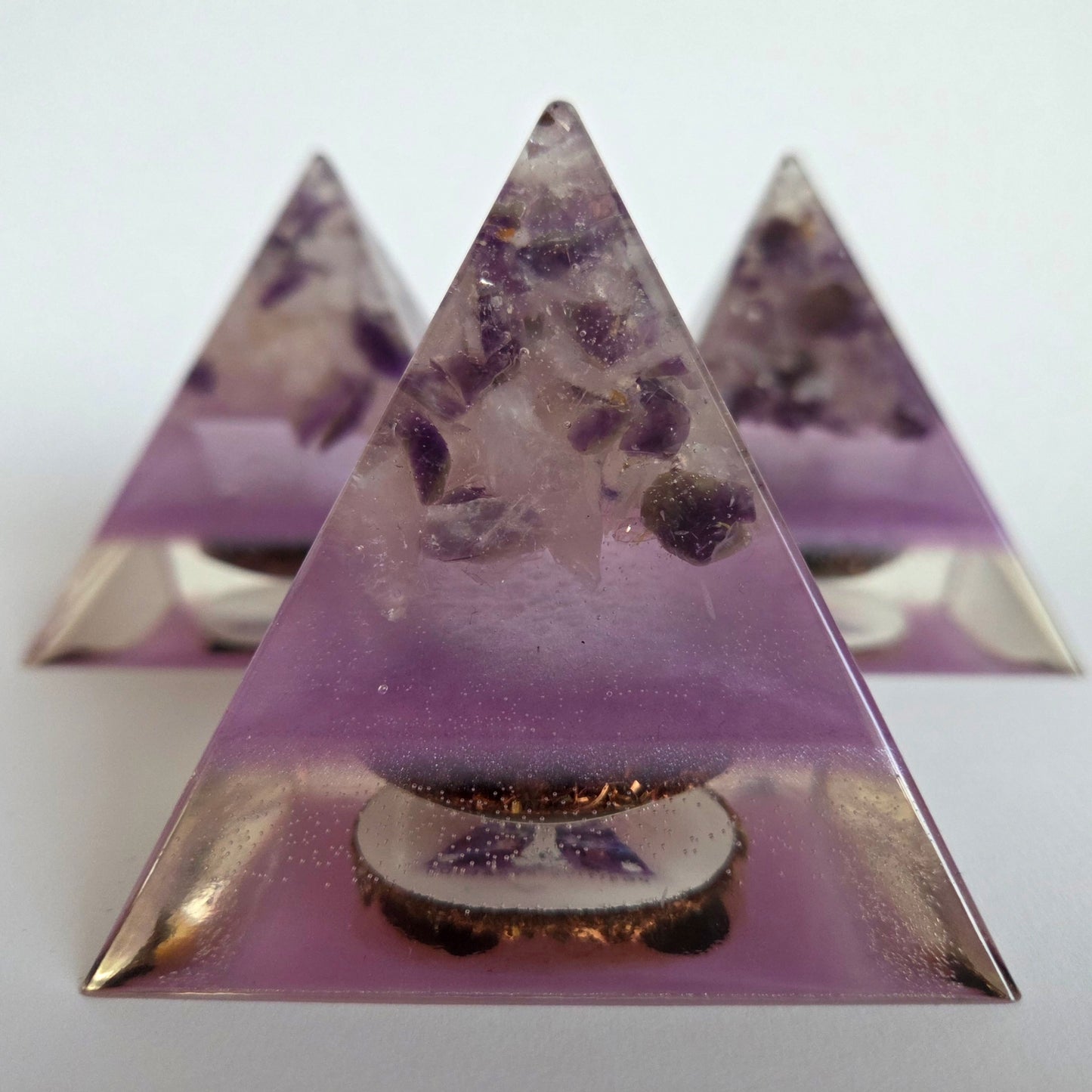 Orgonite Piramide Gouden Driehoek S (7,5 cm)