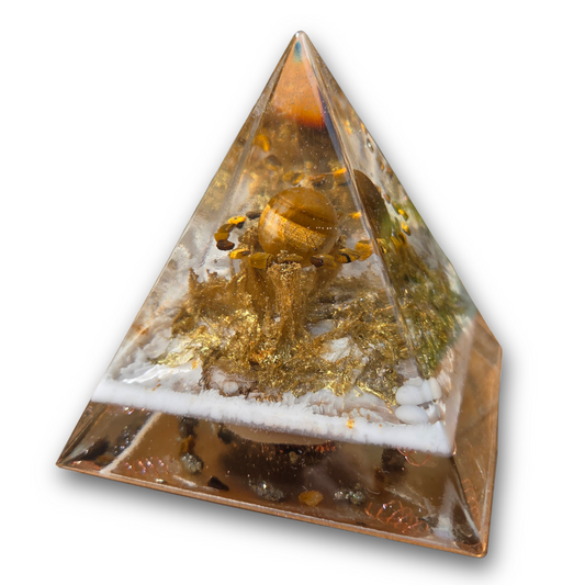 Positive Pyramid™ Tijgeroog Medium - Een stijlvolle piramide met beschermende kracht